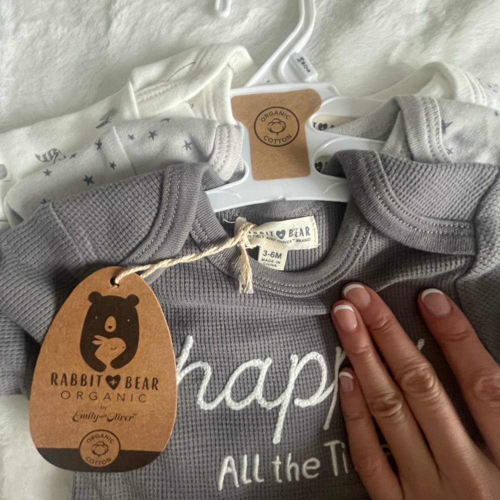 Rabbit & Bear Organic Cozy Gray Bodysuit